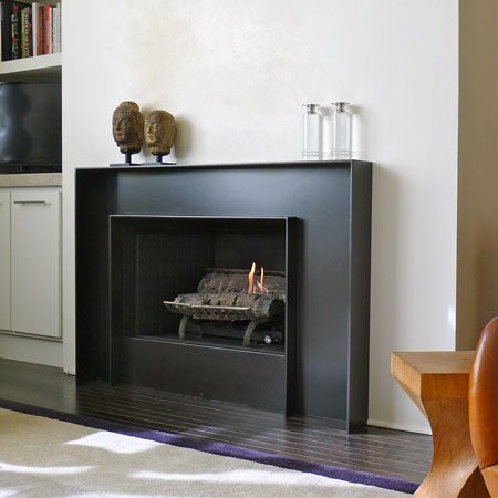 Assymetrically Balanced Hot Rolled Steel Fireplace Surround @ Tom & Pete's New Loft