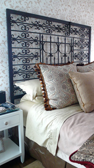 Repurposed Headboard from Two Salvaged Gates at Froy's