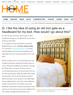 Chicago Home + Garden Magazine, November - December 2007